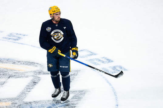 Adam Wilsby at a practice session with Nashville Predators