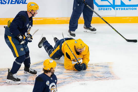Filip Forsberg at a practice session with Nashville
