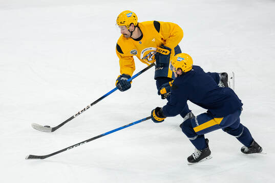 Filip Forsberg at a practice session with Nashville