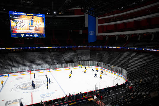 View over Avicii Arena at a practice session with Nashville