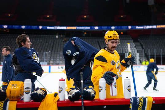 Filip Forsberg at a practice session with Nashville
