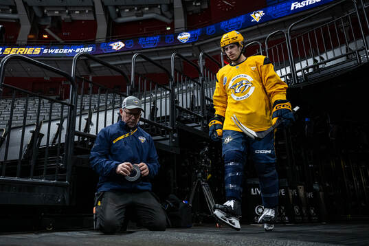 Luke Evangelista at a practice session with Nashville