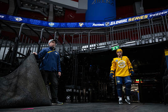 Jonathan Marchessault at a practice session with Nashville