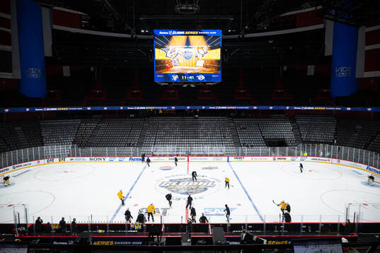 View over Avicii Arena at a practice session with