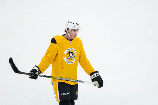 Harrison Brunicke at a practice session with Pittsburgh