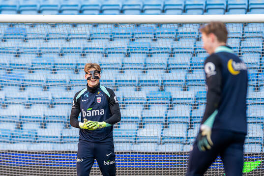 Goalkeeper Sander Tangvik of the Norwegian national