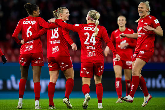 Nora Lie Eghdami of Brann celebrates