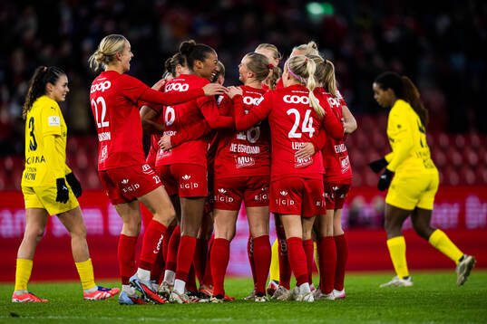 Nora Lie Eghdami of Brann celebrates