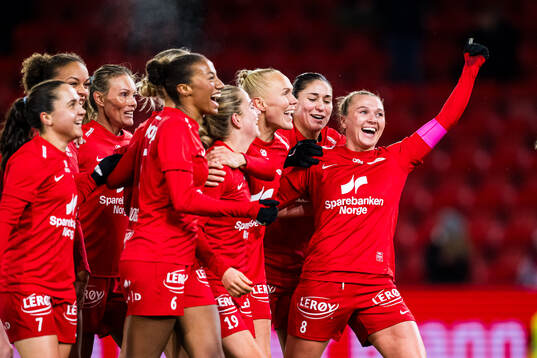 Karoline Haugland of Brann celebrates
