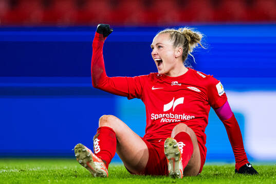 Karoline Haugland of Brann celebrates