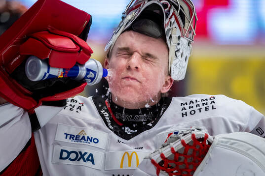 Malmö Redhawks målvakt Oskar Blomgren