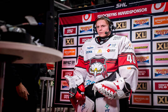 Malmö Redhawks målvakt Oskar Blomgren