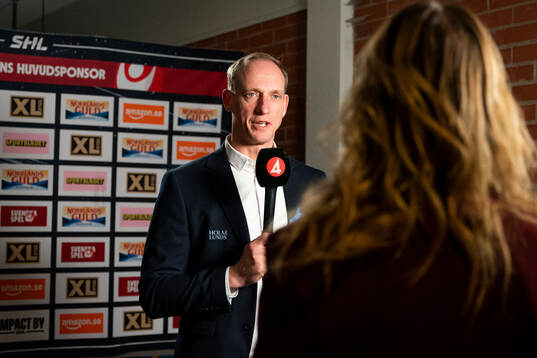 Linköpings huvudtränare Mikael Håkanson ishockeymatchen