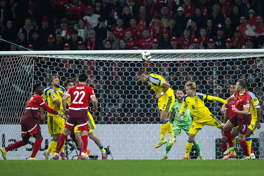 Gustaf Lagerbielke, Goalkeeper Viktor Johansson, and Daniel