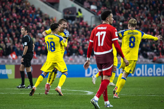 Yasin Ayari , Benjamin Nygren and Daniel Svensson of Sweden