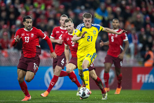 Ricardo Rodriguez and Silvan Widmer of Switzerland against