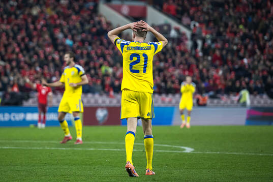 Alexander Bernhardsson of Sweden looks dejected