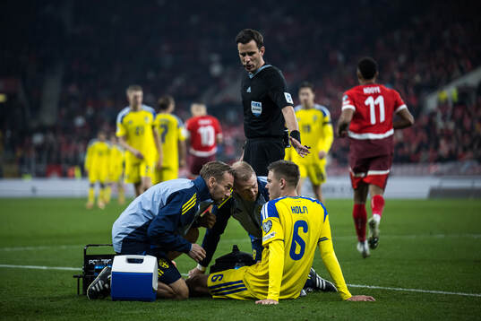 Emil Holm of Sweden in pain