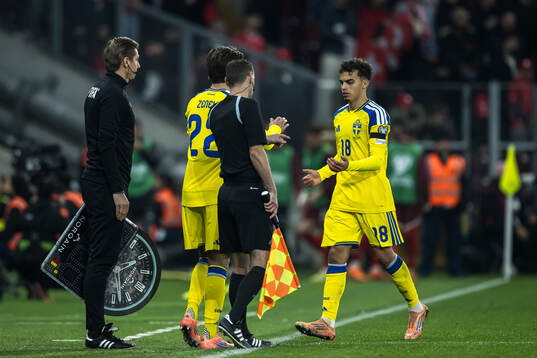 Besfort Zeneli and Yasin Ayari of Sweden