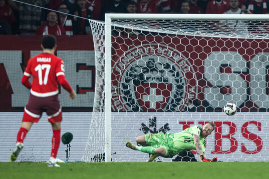 Dan Ndoye of Switzerland, not pictured, scores the 3-1 goal