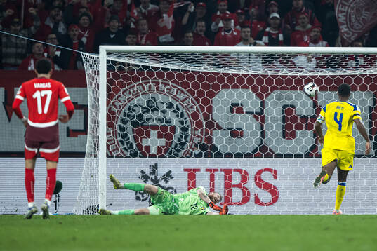 Dan Ndoye of Switzerland, not pictured, scores the 3-1 goal