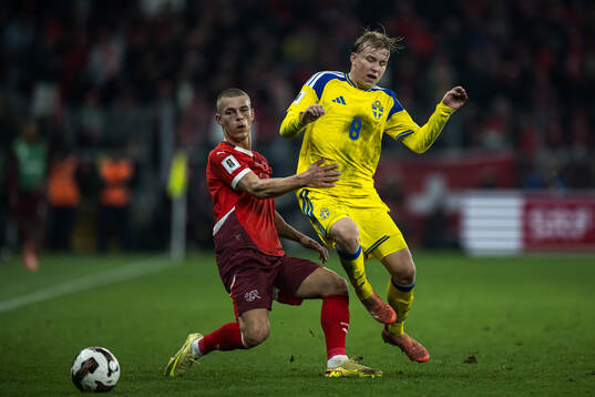 Miro Muheim of Switzerland and Daniel Svensson of Sweden