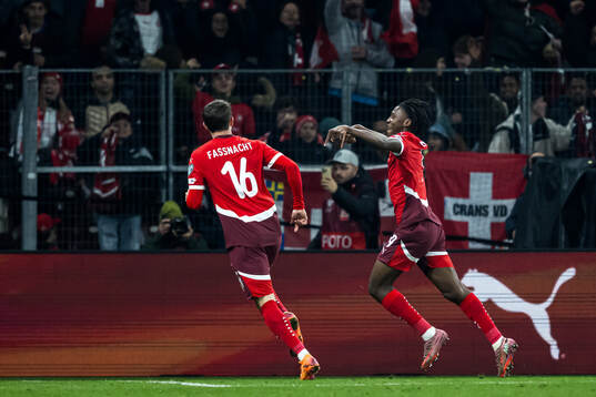 Christian Fassnacht and Johan Manzambi of Switzerland