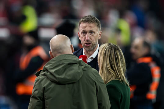 Head coach Graham Potter of Sweden in the Viaplay studio