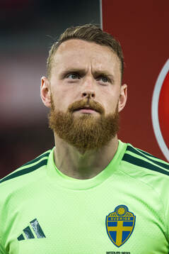 Goalkeeper Viktor Johansson of Sweden