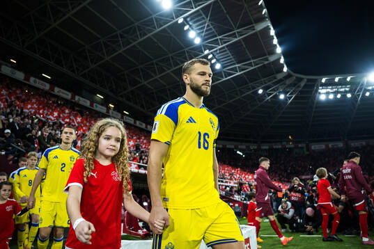Jesper Karlström of Sweden enters the pitch for the FIFA