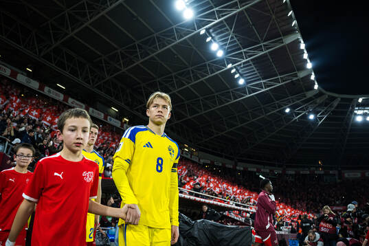 Daniel Svensson of Sweden enters the pitch for the FIFA