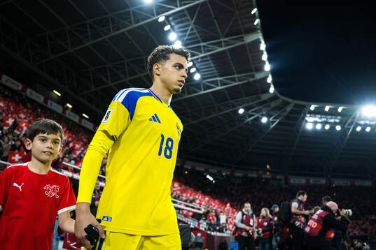 Yasin Ayari of Sweden enters the pitch for the FIFA World