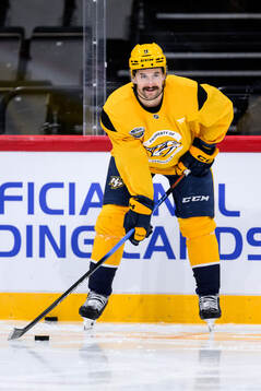 Filip Forsberg at a practice session with Nashville