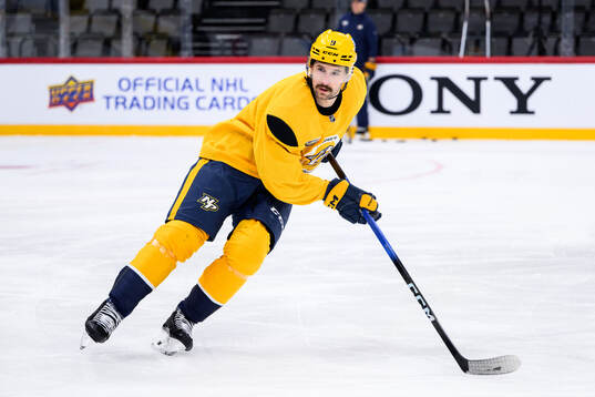 Filip Forsberg at a practice session with Nashville