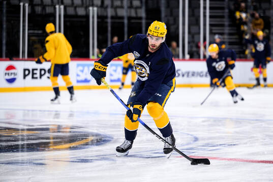Adam Wilsby at a practice session with Nashville Predators