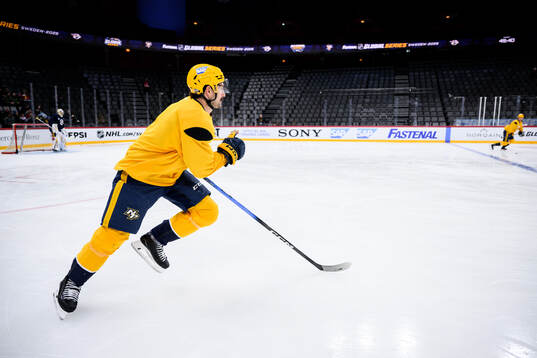 Filip Forsberg at a practice session with Nashville