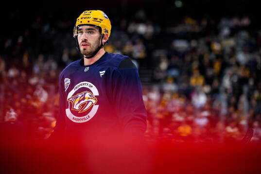 Adam Wilsby at a practice session with Nashville Predators