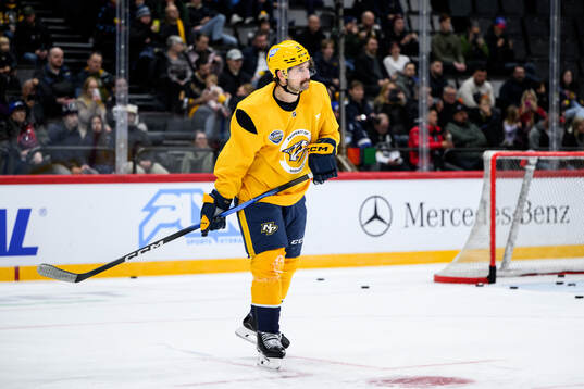 Filip Forsberg at a practice session with Nashville