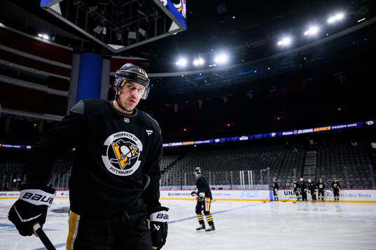 Evgeni Malkin at a practice session with Pittsburgh Penguins