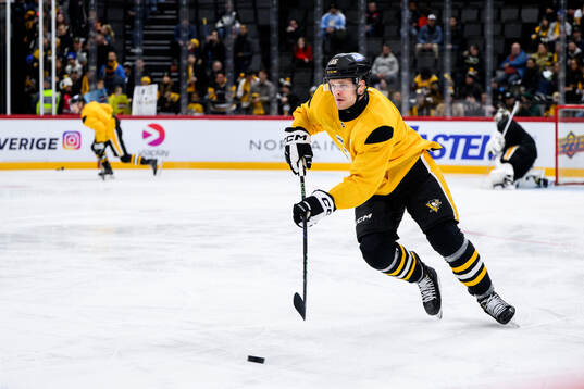 Joona Koppanen at a practice session with Pittsburgh