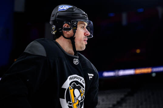 Evgeni Malkin at a practice session with Pittsburgh Penguins