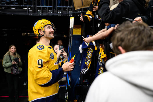 Filip Forsberg at a practice session with Nashville