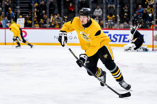 Joona Koppanen at a practice session with Pittsburgh