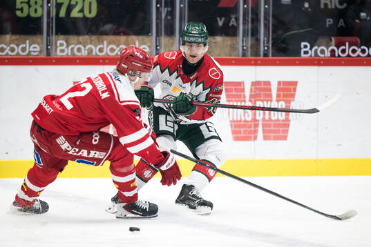 Frölundas Jacob Peterson och Timrås Erik Walli Walterholm