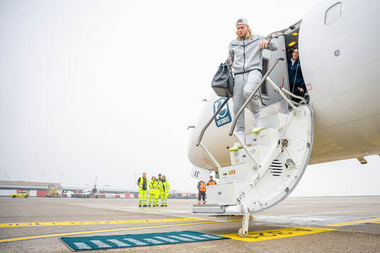 Erling Braut Haaland arrives at Milano Malpensa Airport