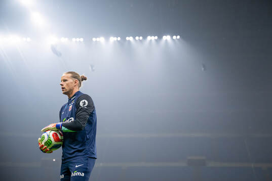 Goalkeeper Ørjan Håskjold Nyland of the Norwegian