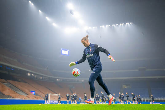 Goalkeeper Ørjan Håskjold Nyland of the Norwegian