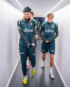 Erling Braut Haaland and Kristian Thorstvedt of the