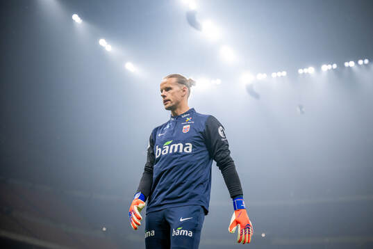 Goalkeeper Ørjan Håskjold Nyland of the Norwegian