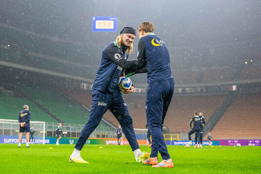 Erling Braut Haaland and Andreas Schjelderup of the